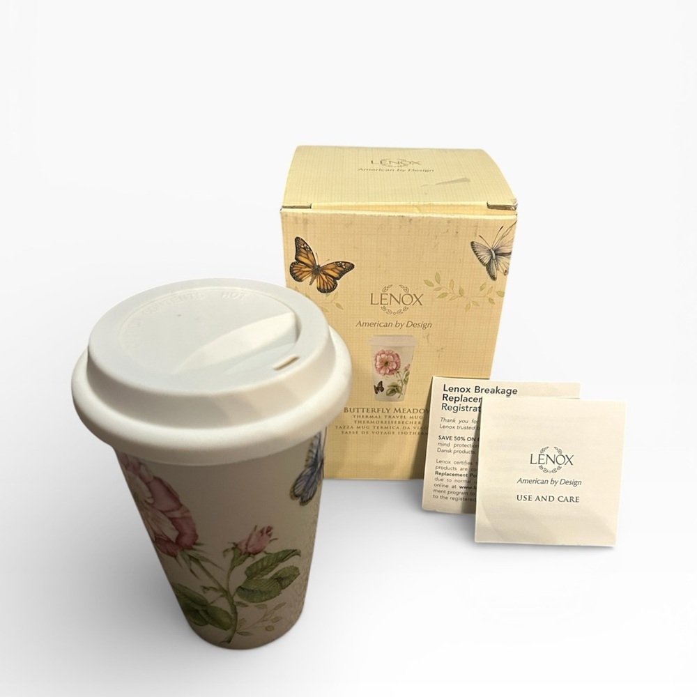 Lenox Butterfly Meadow Floral Travel Mug